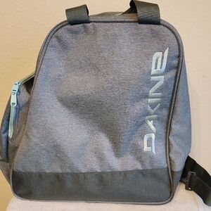 Dakine Gray/Green Travel Gear Bag with Light Green Logo and Zipper